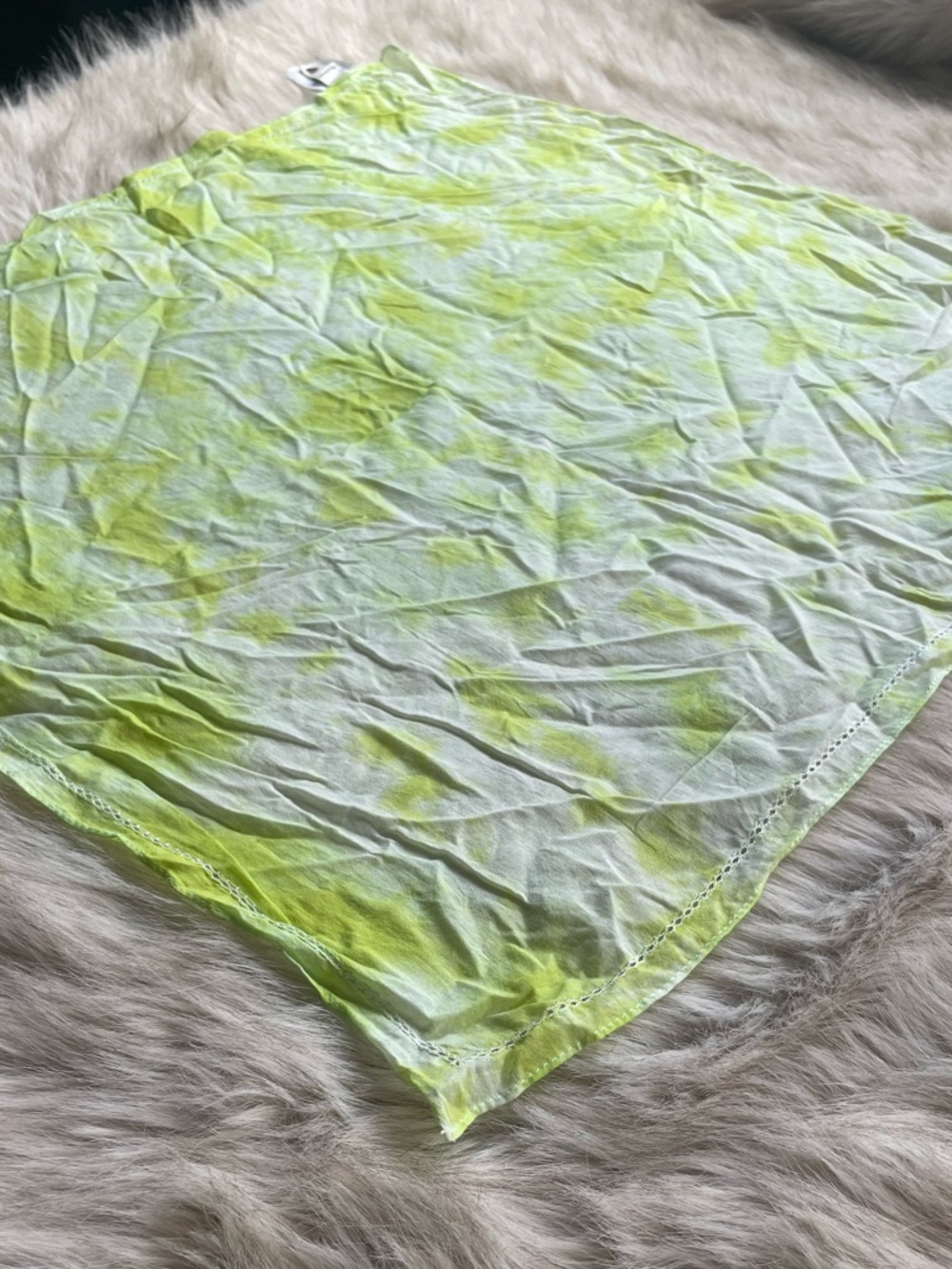 Madewell Lime Green Tie-Dye Cotton Bandana